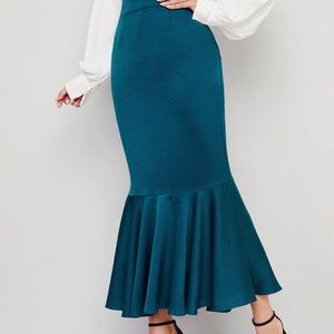 Blue Fishtail or Mermaid High Waist Skirt
